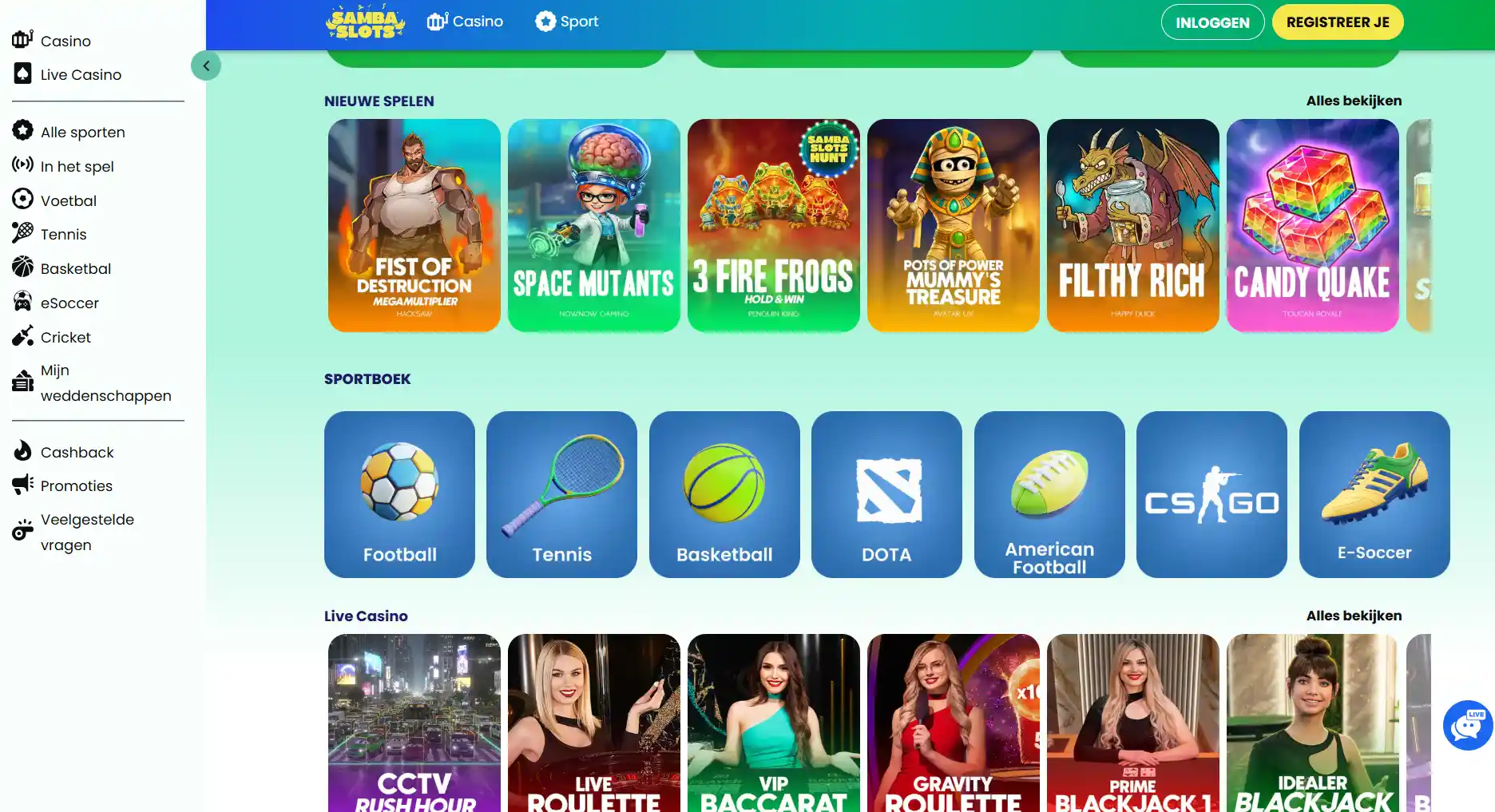 Officiële Samba Slots website of merkinterface